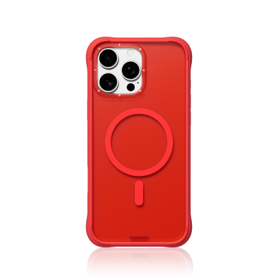Apple iPhone 16 Pro Max Kılıf M-safe Şarj Özellikli Youngkit Macaroon Serisi Kapak Kırmızı