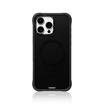 Apple iPhone 16 Pro Max Kılıf M-safe Şarj Özellikli Youngkit Macaroon Serisi Kapak Siyah
