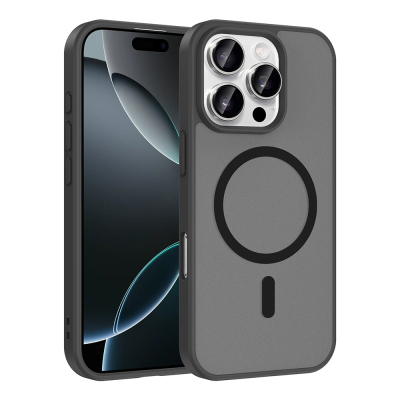 Apple iPhone 16 Pro Max Kılıf M-safe Şarj Özellikli Zore Babet Kapak Siyah