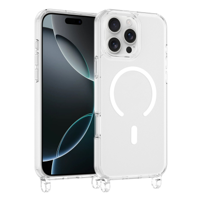 Apple iPhone 16 Pro Max Kılıf M-safe Şarj Özellikli Zore X-Rop Kapak Şeffaf