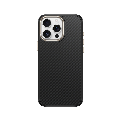 Apple iPhone 16 Pro Max Kılıf M-safe Şarj Özellikli Karbon Fiber Görünümlü Zore Antina Kapak Siyah