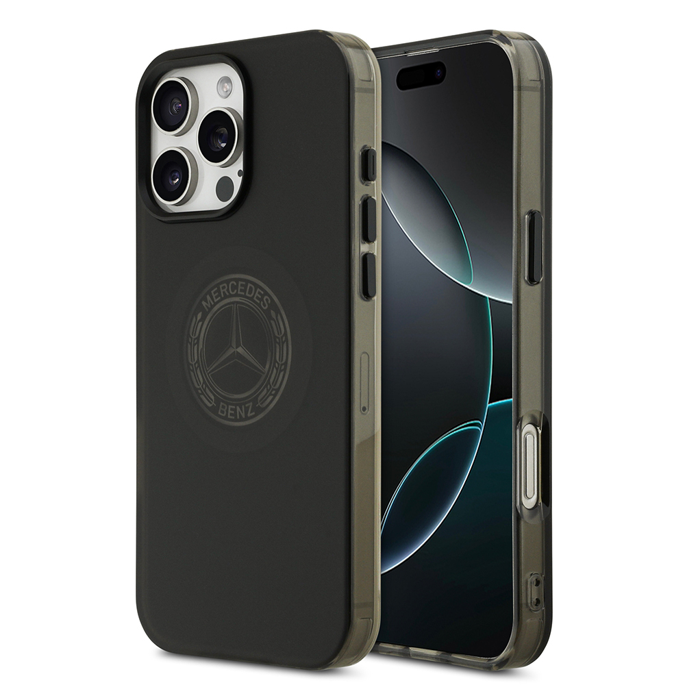 Apple iPhone 16 Pro Max Kılıf Mercedes Benz Orjinal Lisanslı M-safe Şarj Özellikli Buzlu PC Nostaljik Yıldız Dizayn Kapak - 2