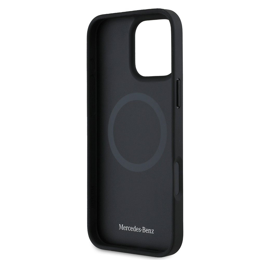 Apple iPhone 16 Pro Max Kılıf Mercedes Benz Orjinal Lisanslı M-safe Şarj Özellikli Metal Yıldız Logolu Sade Pürüzsüz Deri Kapak - 8