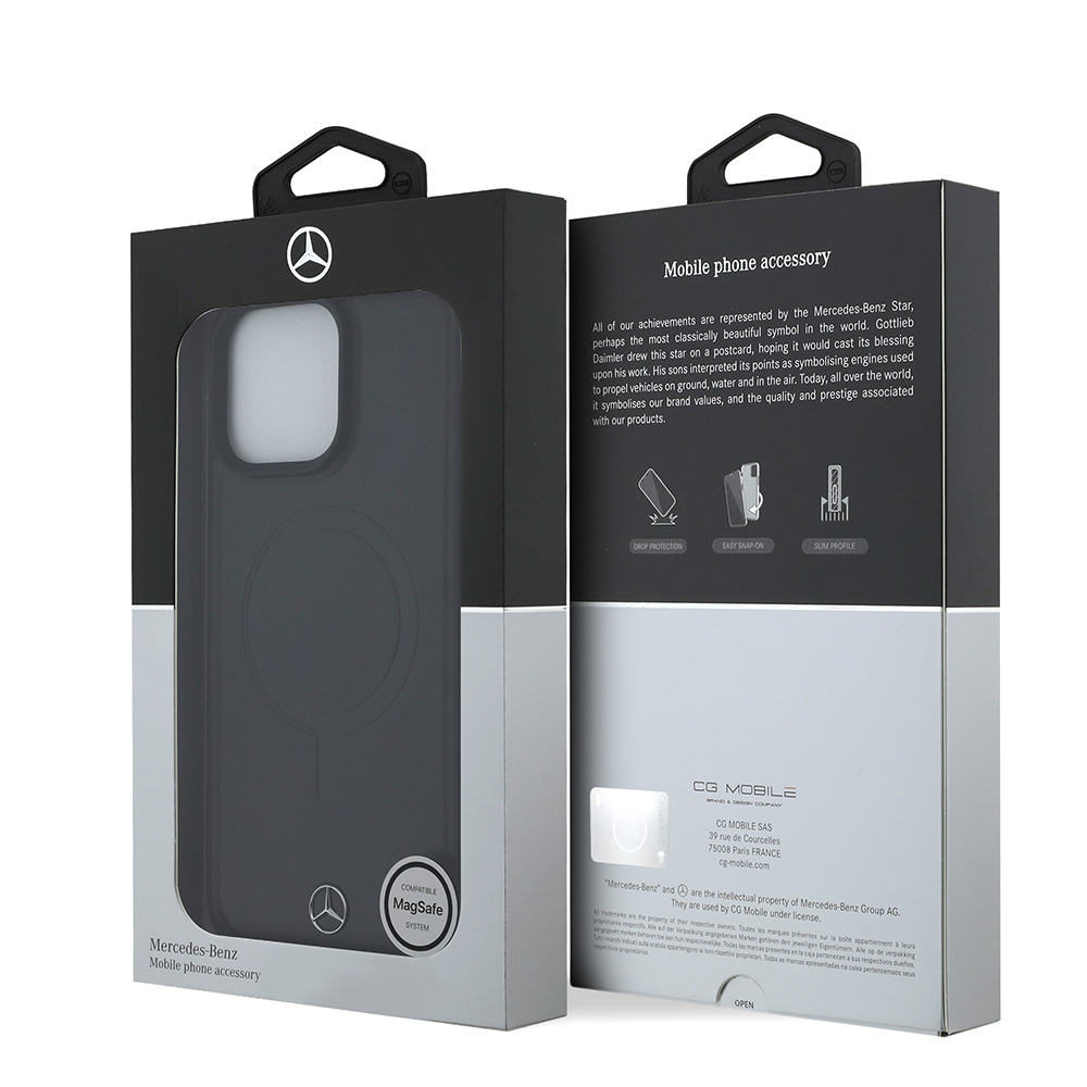 Apple iPhone 16 Pro Max Kılıf Mercedes Benz Orjinal Lisanslı M-safe Şarj Özellikli Metal Yıldız Logolu Sade Pürüzsüz Deri Kapak - 9