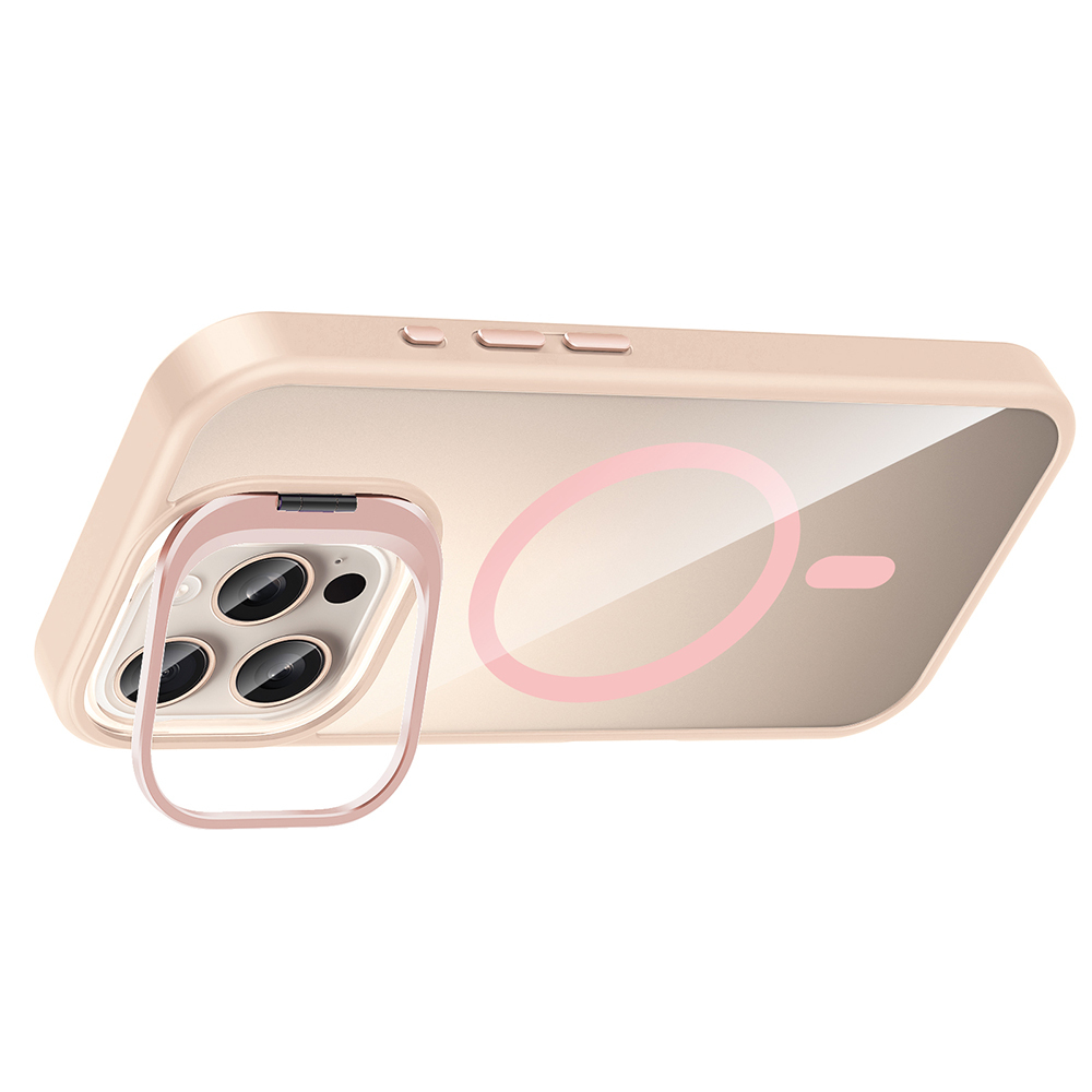 Apple iPhone 16 Pro Max Kılıf Standlı ve Kamera Lens Hediyeli M-Safe Şarj Özellikli Zore Etro Kapak - 11