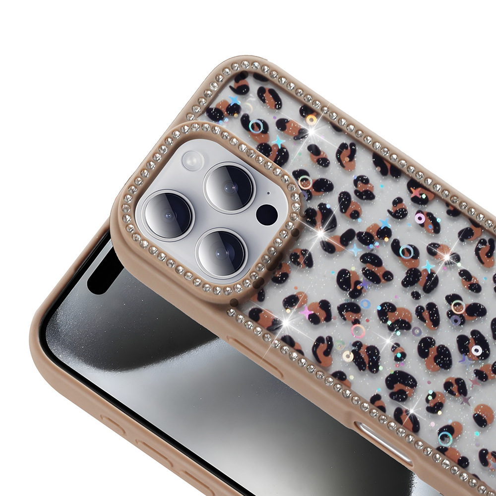 Apple iPhone 16 Pro Max Kılıf Taşlı ve Simli Tasarım Zore Azra Kapak - 9