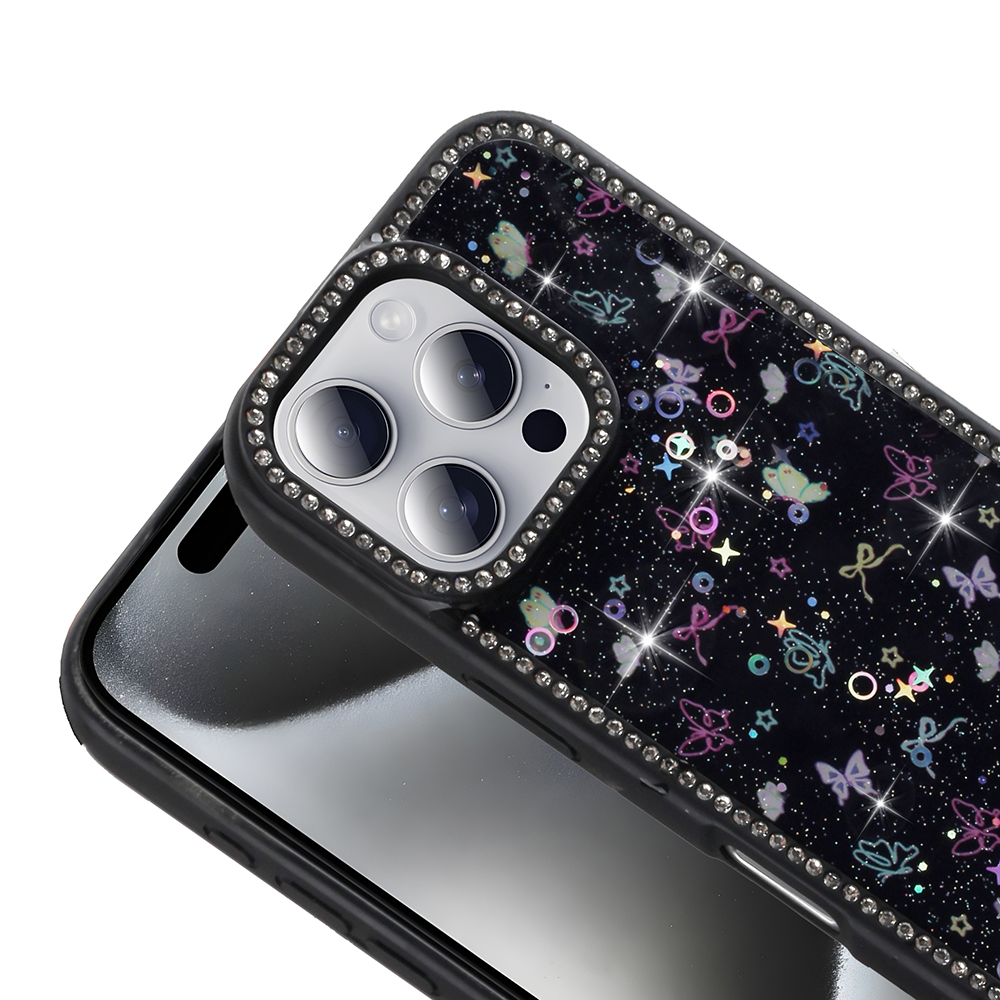 Apple iPhone 16 Pro Max Kılıf Taşlı ve Simli Tasarım Zore Azra Kapak - 8