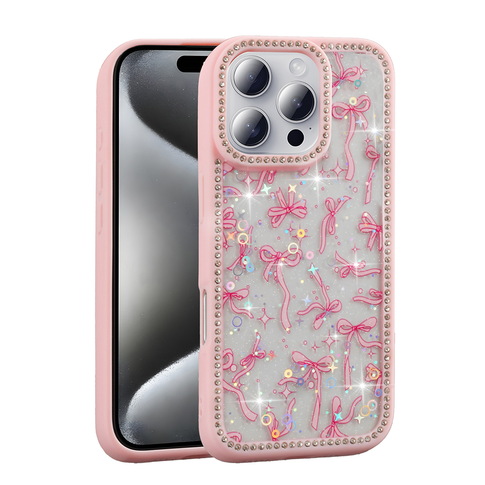 Apple iPhone 16 Pro Max Kılıf Taşlı ve Simli Tasarım Zore Azra Kapak - 4