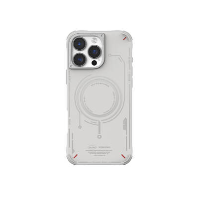 Apple iPhone 16 Pro Max Magsafe Charging Featured Metal Camera Frame Skinarma Mecha Series Cover Açık Gri