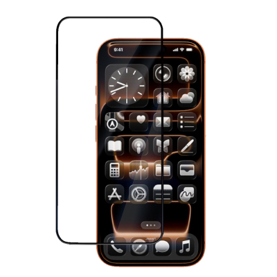 Apple iPhone 16 Pro Max Mohseven Safir Coating HD 3D Glue Temperli Cam Ekran Koruyucu Şeffaf