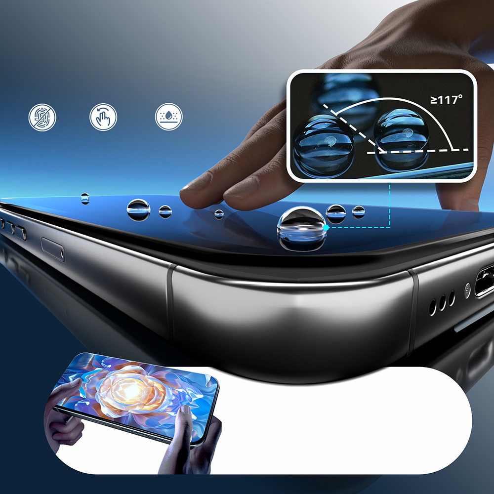 Apple iPhone 16 Pro Max Mohseven Sapphire Coating HD 3D Glue Tempered Glass Screen Protector - 12