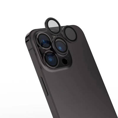 Apple iPhone 16 Pro Max Zore CL-15 Parmak İzi Bırakmayan Anti-Reflective Kamera Lens Koruyucu Gri