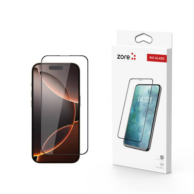 Apple iPhone 16 Pro Max Zore Rio Glass Glass Screen Protector Black