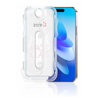 Apple iPhone 16 Pro Zore 5D Magic Glass Glass Screen Protector with Easy Application Tool Şeffaf