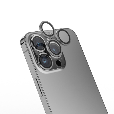 Apple iPhone 16 Pro Zore Mikro Kamera Lens Koruyucu Gri