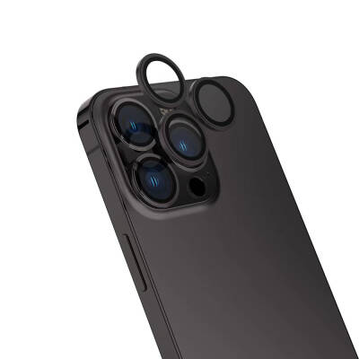 Apple iPhone 16 Pro Zore Safir CL-15 Anti-Fingerprint Anti-Reflective Camera Lens Protector Black
