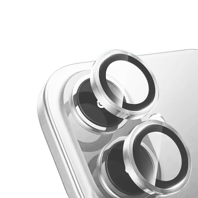 Apple iPhone 16 Zore Mikro Kamera Lens Koruyucu Gümüş