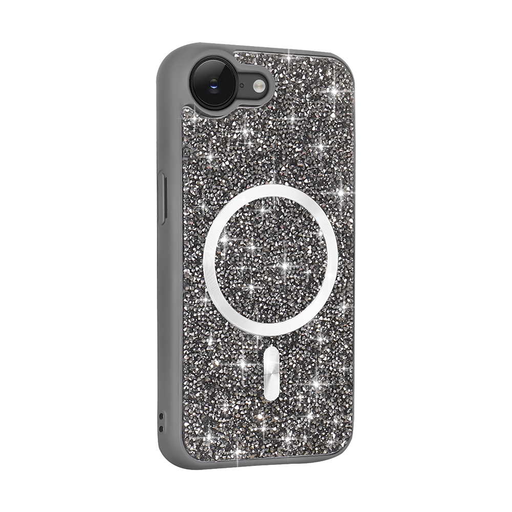 Apple iPhone 16E Case Diamond Design M-safe Charging Feature Zore Mosaic Silicone Cover - 3