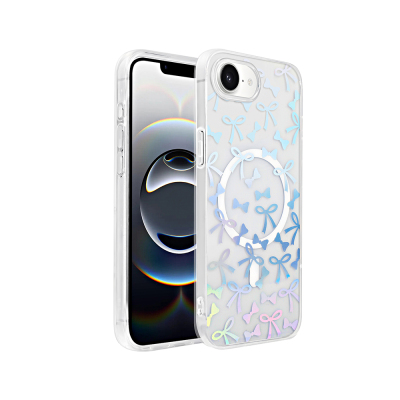 Apple iPhone 16E Case M-Safe Charging Transparent Zore Folk Hard Cover Fiyonk