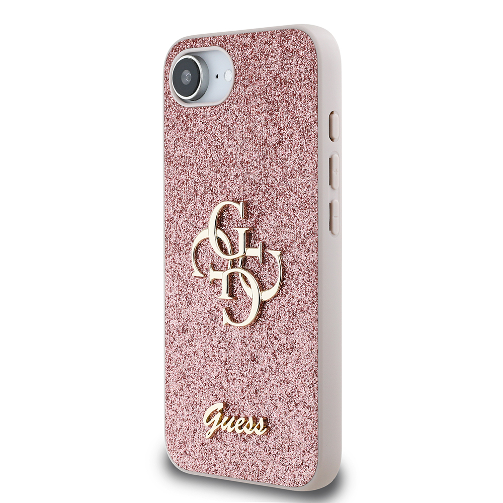 Apple iPhone 16E Kılıf Guess Orjinal Lisanslı 4G Büyük Metal Logolu Glitter Kapak - 3