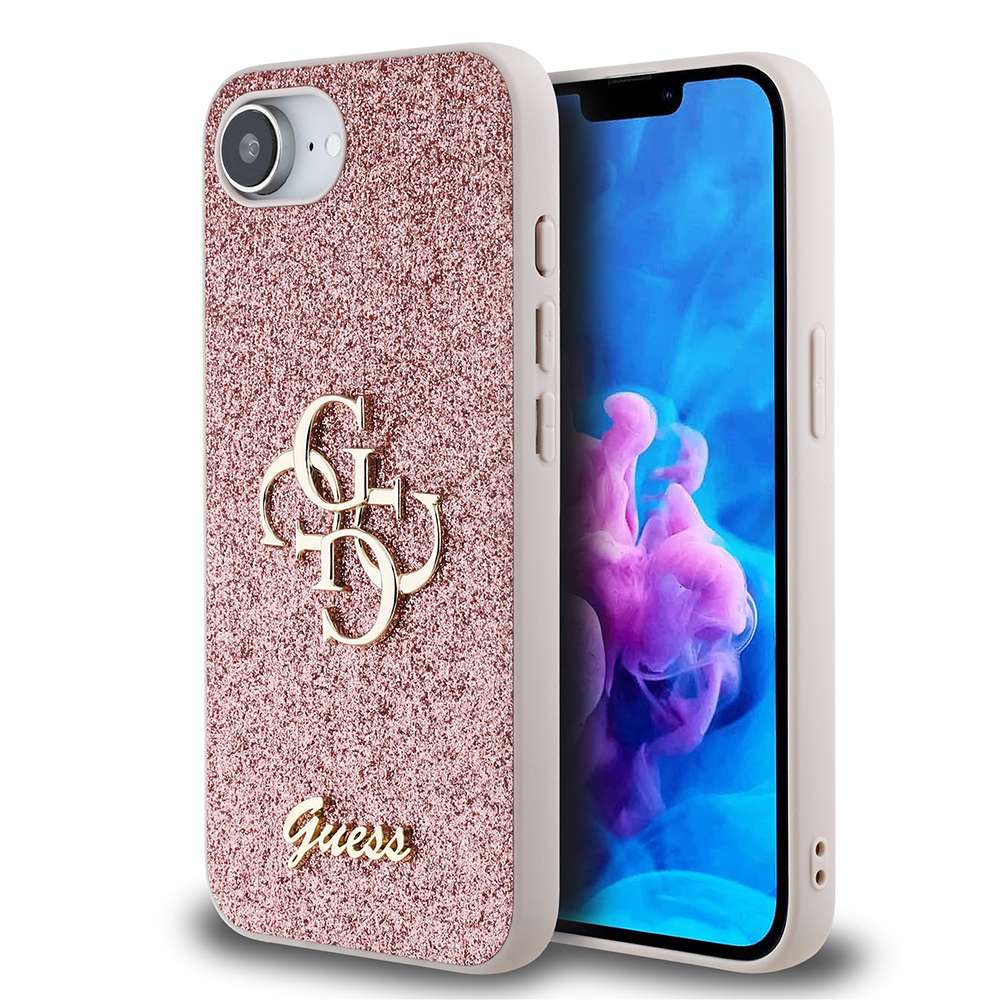 Apple iPhone 16E Kılıf Guess Orjinal Lisanslı 4G Büyük Metal Logolu Glitter Kapak - 2