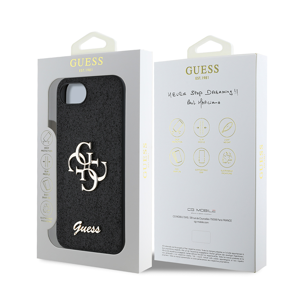 Apple iPhone 16E Kılıf Guess Orjinal Lisanslı 4G Büyük Metal Logolu Glitter Kapak - 17