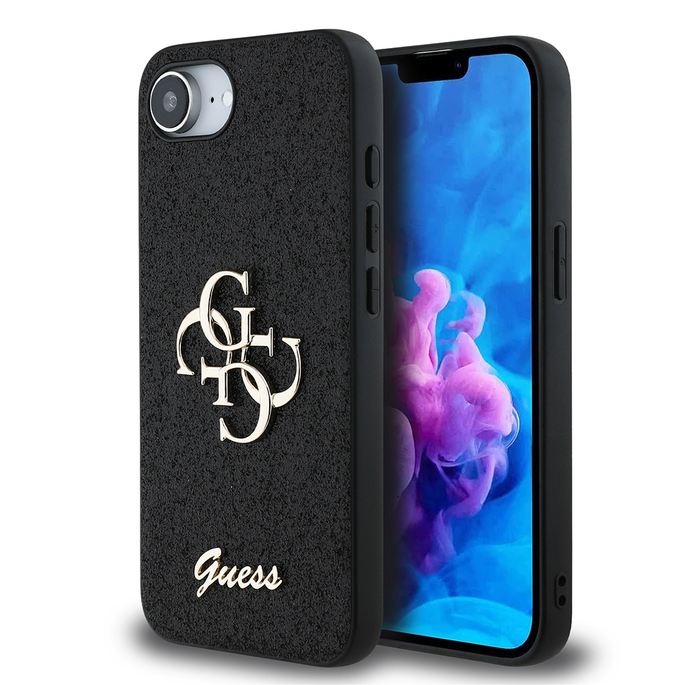 Apple iPhone 16E Kılıf Guess Orjinal Lisanslı 4G Büyük Metal Logolu Glitter Kapak - 10
