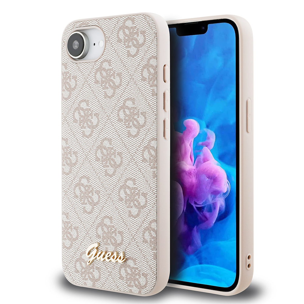 Apple iPhone 16E Kılıf Guess Orjinal Lisanslı 4G Desenli Script Metal Logolu Kapak - 3