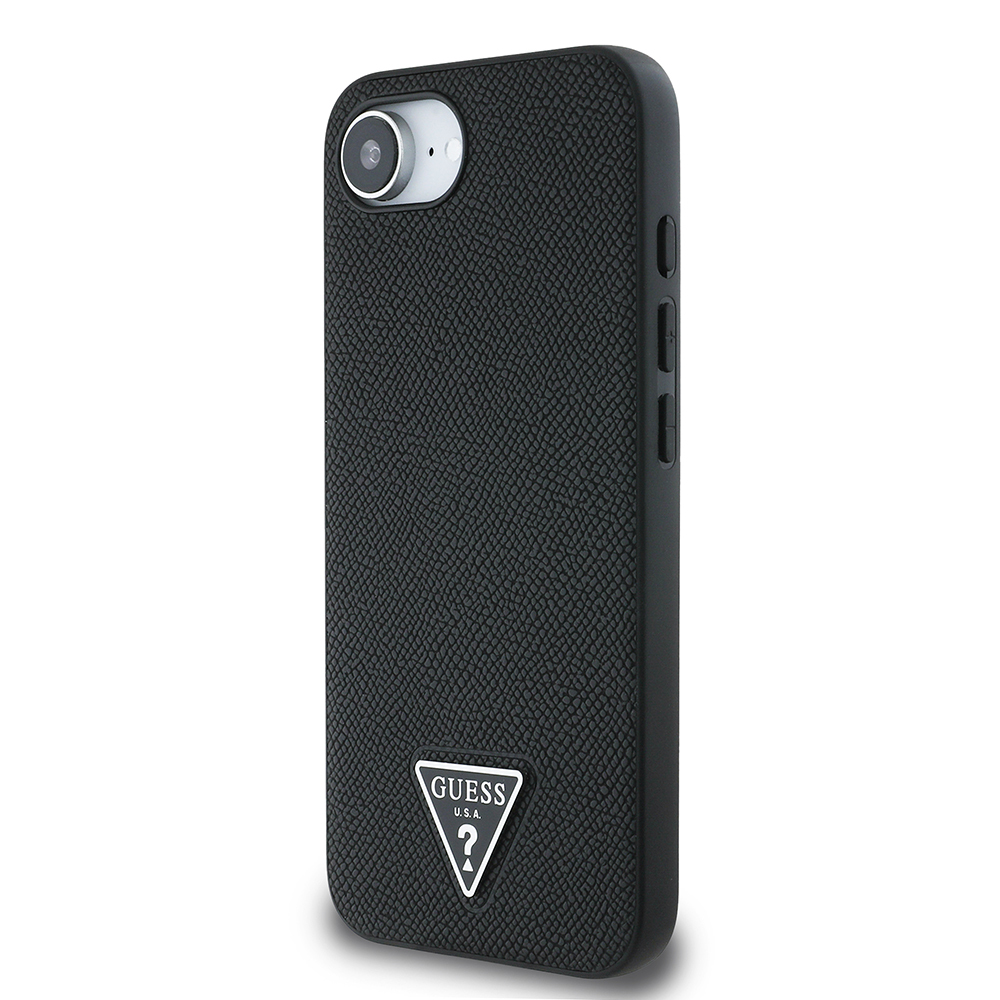 Apple iPhone 16E Kılıf Guess Orjinal Lisanslı M-safe Şarj Özellikli Grained Triangle Kapak - 3