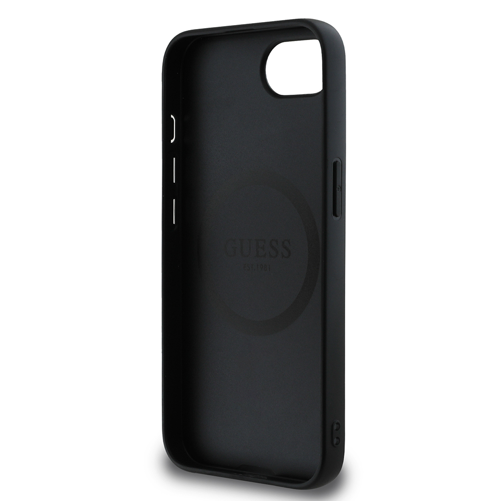 Apple iPhone 16E Kılıf Guess Orjinal Lisanslı M-safe Şarj Özellikli Grained Triangle Kapak - 8