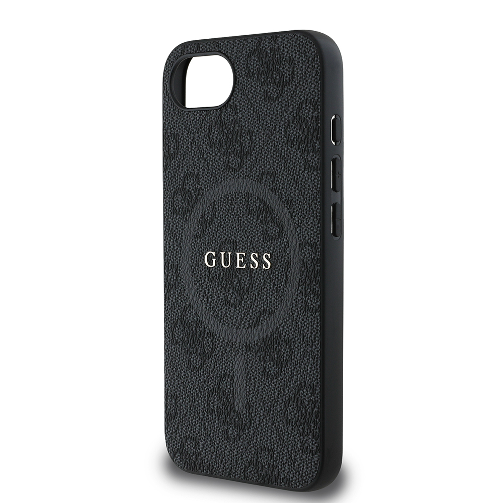Apple iPhone 16E Kılıf Guess Orjinal Lisanslı M-safe Şarj Özellikli PU Halkalı 4G Desenli Yazı Logolu Kapak - 8