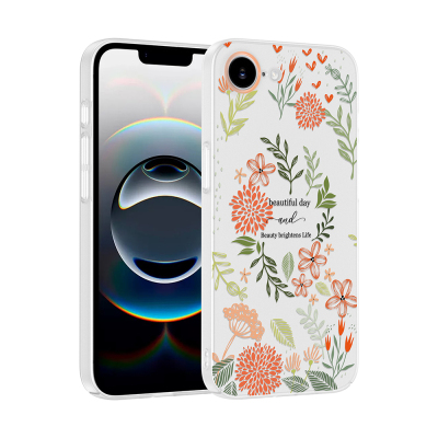 Apple iPhone 16E Kılıf Kamera Korumalı Desenli Zore Klip Kapak Beautiful