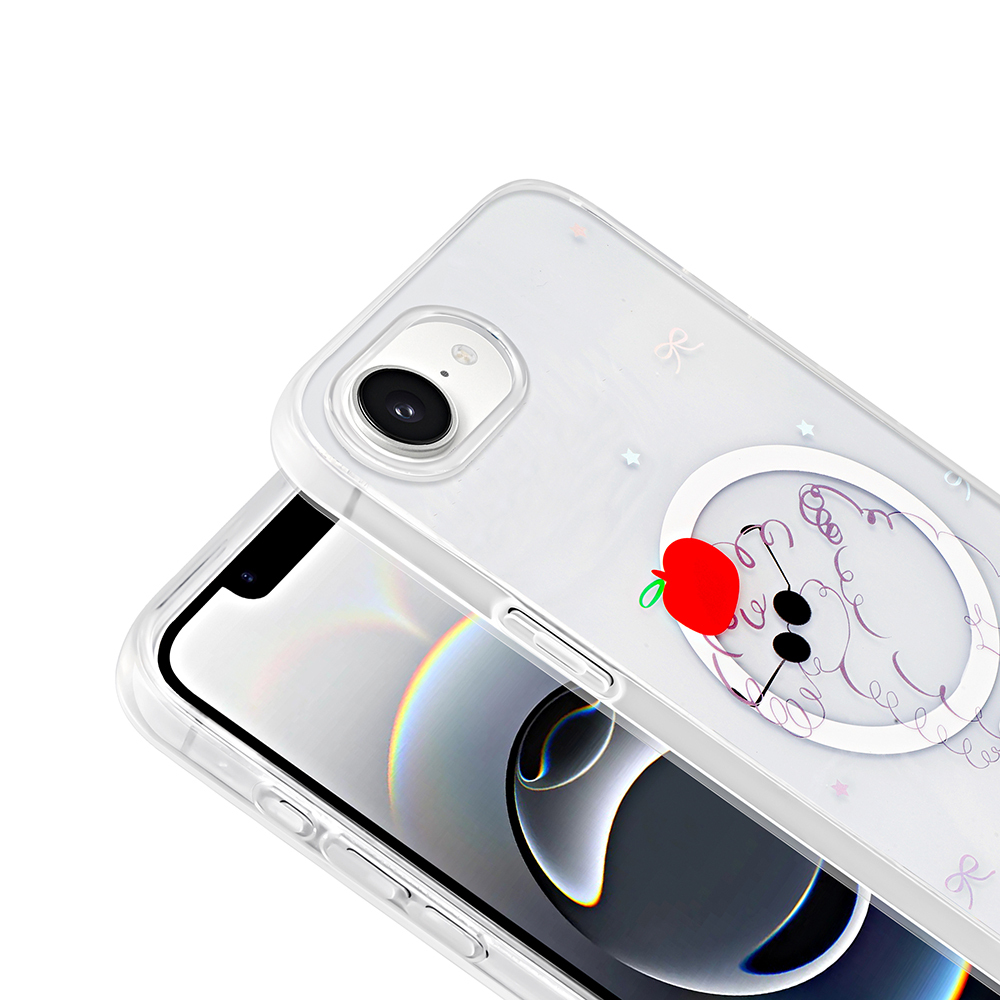 Apple iPhone 16E Kılıf M-Safe Şarj Özellikli Şeffaf Zore Folk Sert Kapak - 13