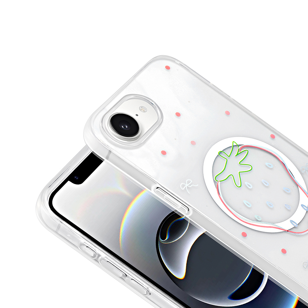 Apple iPhone 16E Kılıf M-Safe Şarj Özellikli Şeffaf Zore Folk Sert Kapak - 14