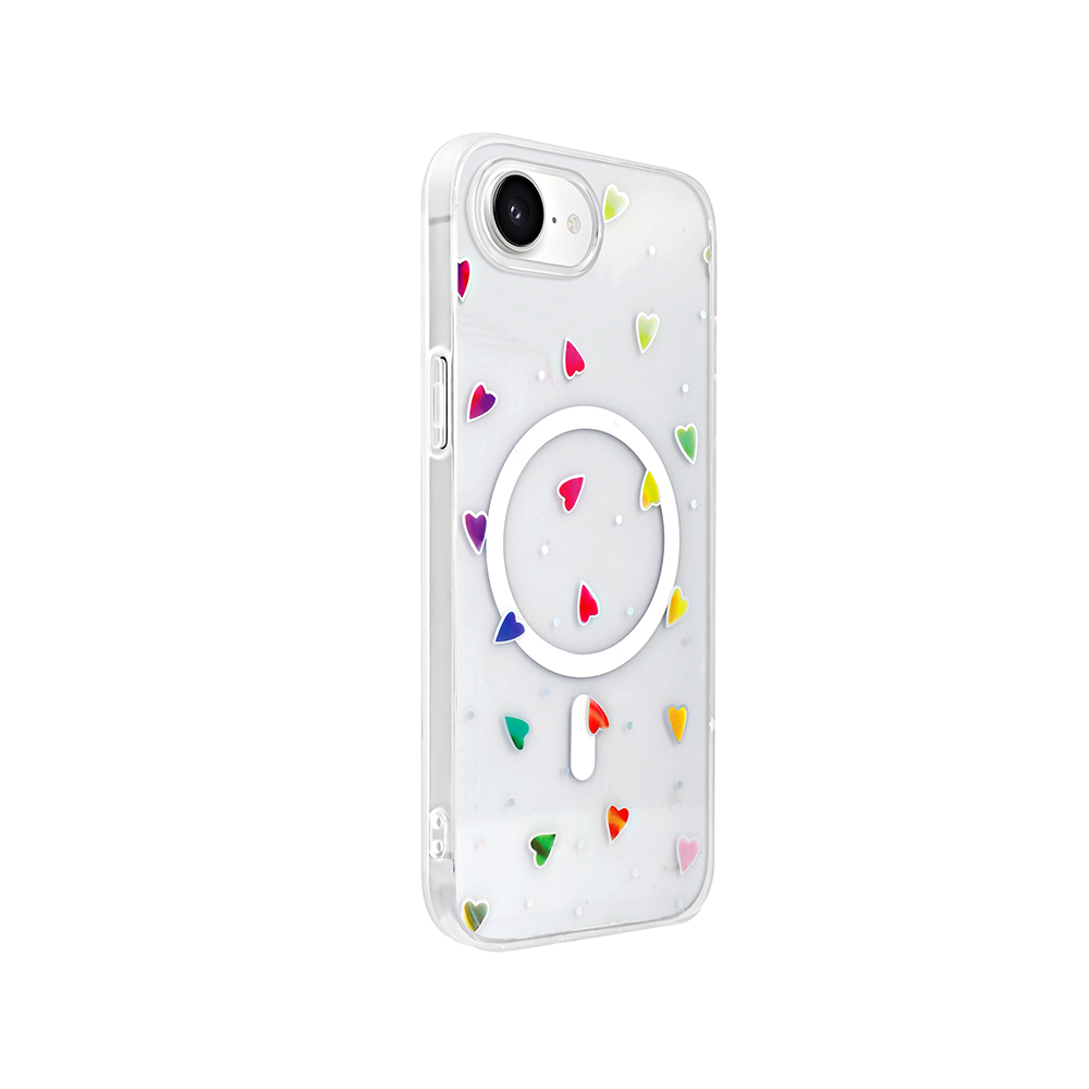 Apple iPhone 16E Kılıf M-Safe Şarj Özellikli Şeffaf Zore Folk Sert Kapak - 10