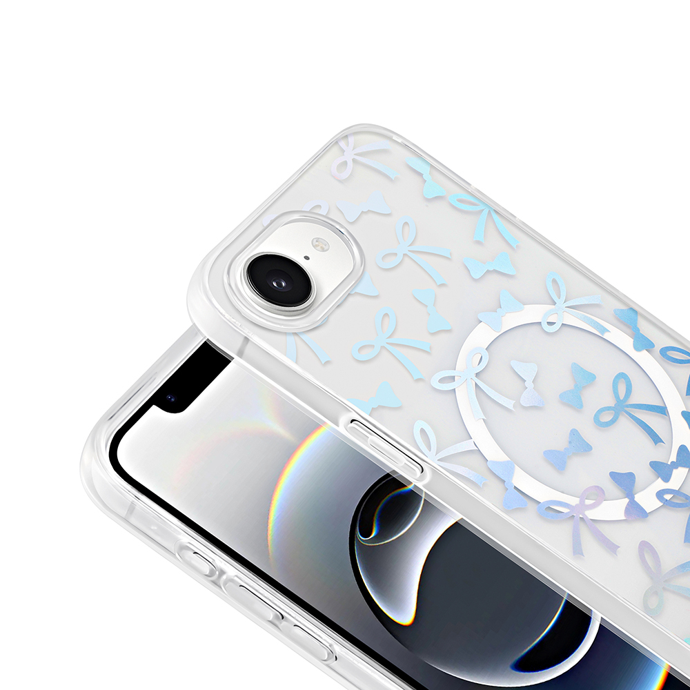 Apple iPhone 16E Kılıf M-Safe Şarj Özellikli Şeffaf Zore Folk Sert Kapak - 16