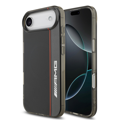 Apple iPhone 17 Air Case AMG Original Licensed M-Safe Charging Feature IML Print Logo Double Layer Bow Lines Cover Black