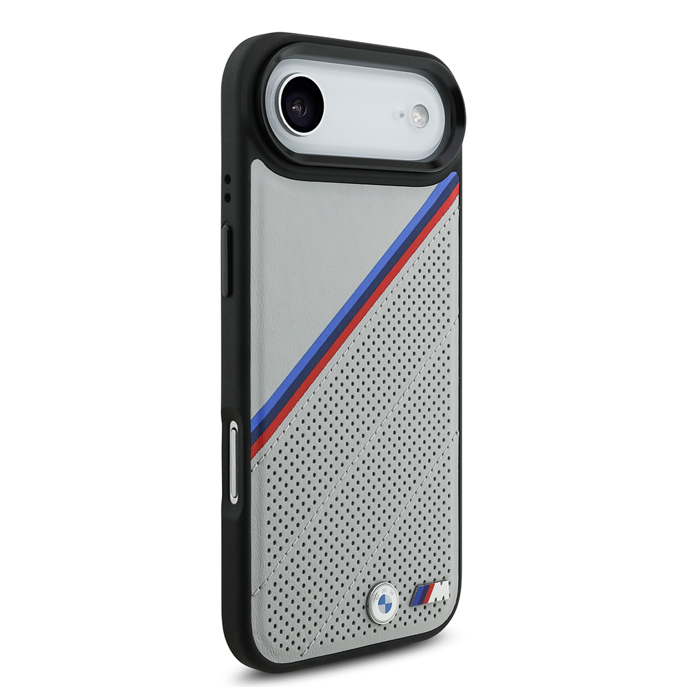 Apple iPhone 17 Air Case BMW Original Licensed M-Safe Charging Feature M Logo Three Stripe Perforated Leather Cover - 12