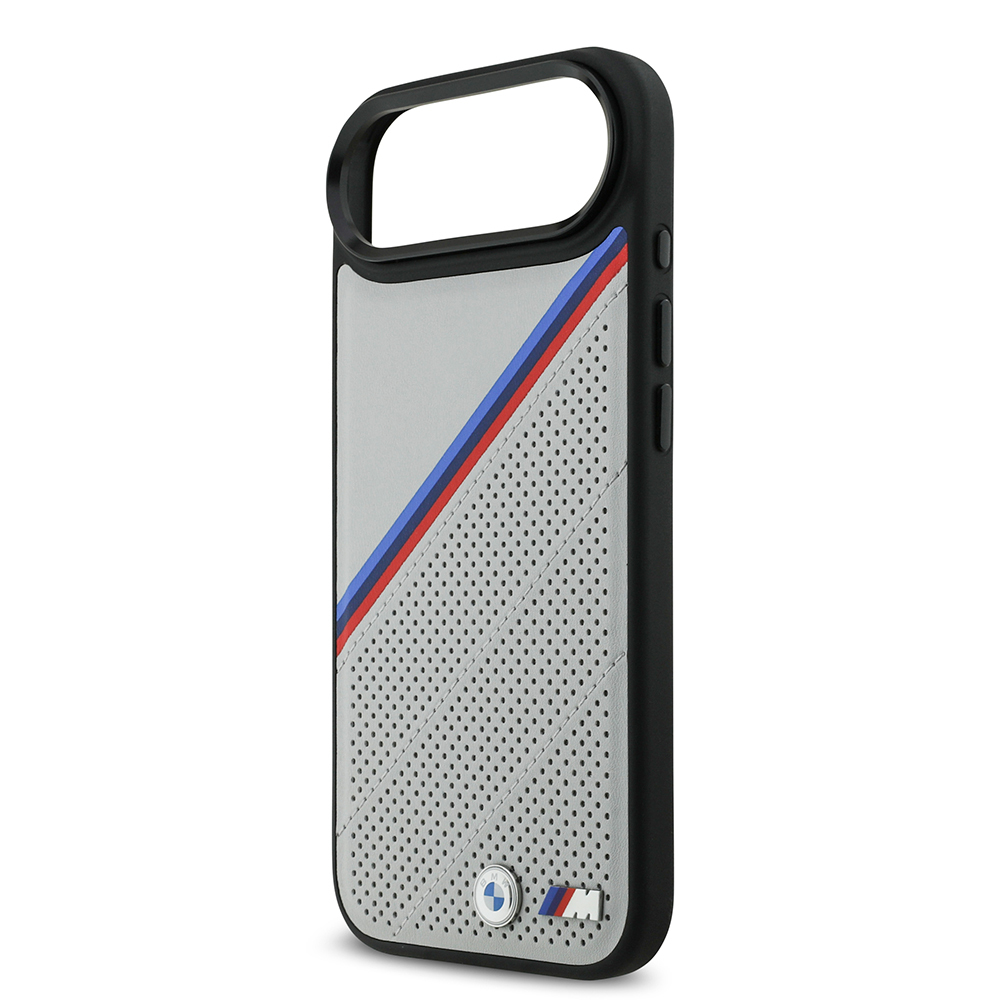 Apple iPhone 17 Air Case BMW Original Licensed M-Safe Charging Feature M Logo Three Stripe Perforated Leather Cover - 14