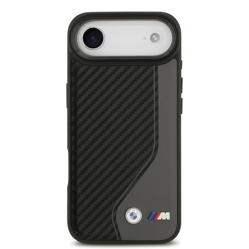 Apple iPhone 17 Air Case BMW Original Licensed M-Safe Charging Feature Metal BMW and M Logo PU Carbon Design Cover - 12