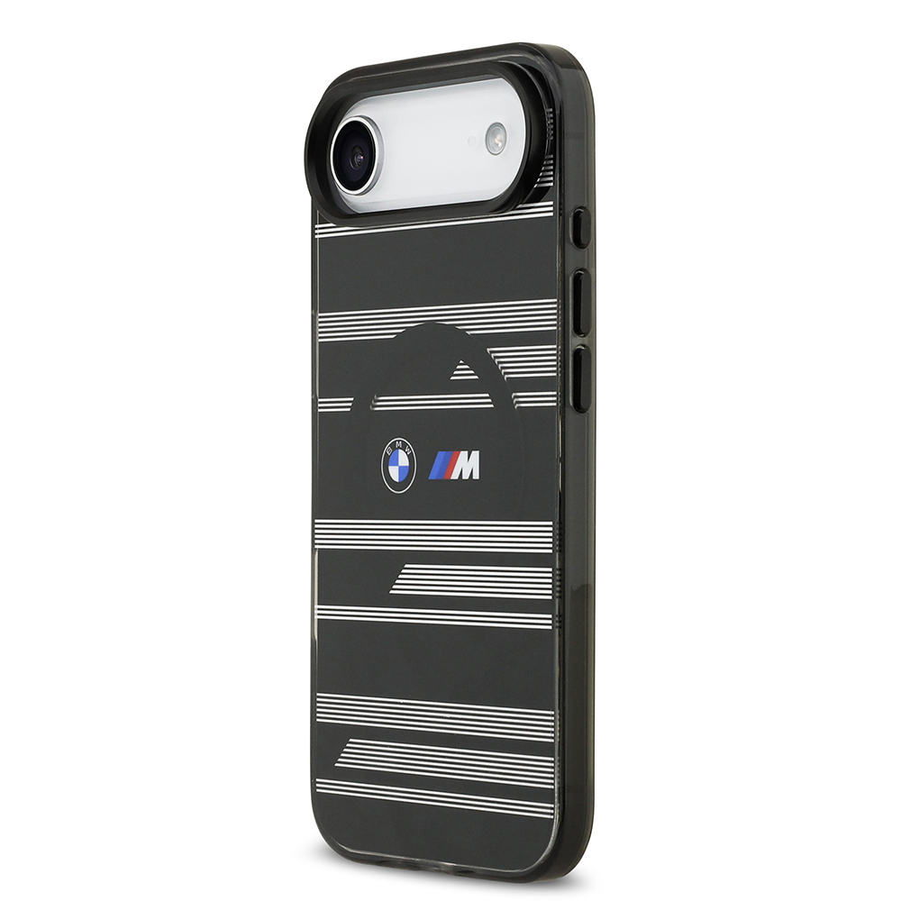 Apple iPhone 17 Air Case BMW Original Licensed M-Safe Charging Feature Metal Camera Button Horizontal Stripe M Design Cover - 10