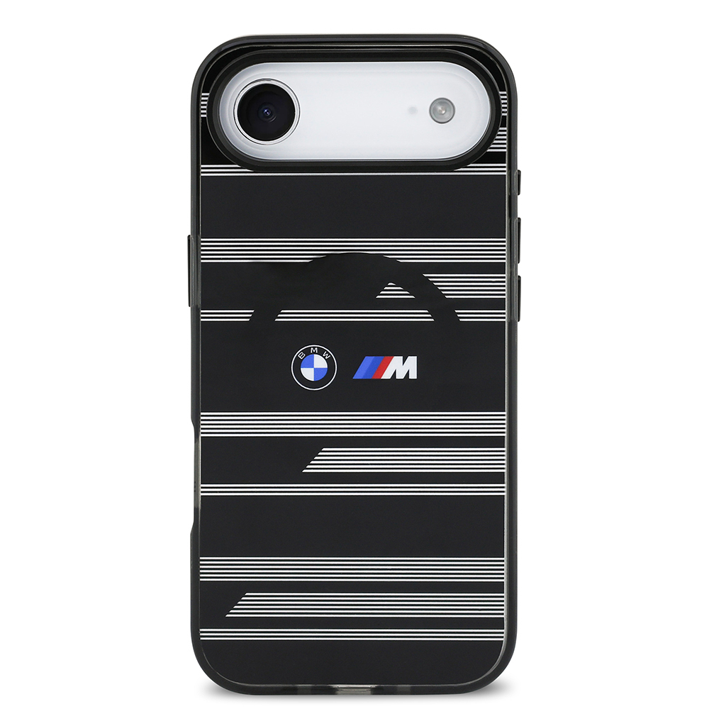 Apple iPhone 17 Air Case BMW Original Licensed M-Safe Charging Feature Metal Camera Button Horizontal Stripe M Design Cover - 11
