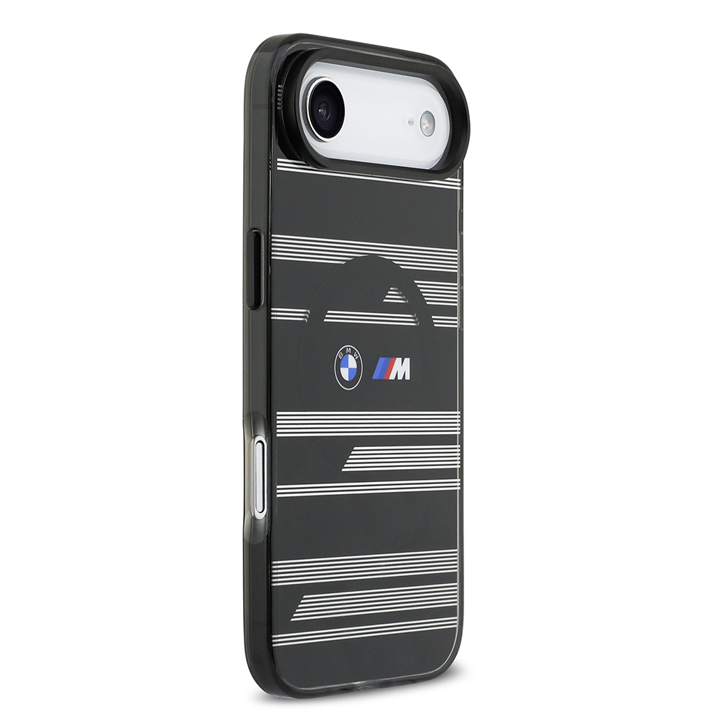Apple iPhone 17 Air Case BMW Original Licensed M-Safe Charging Feature Metal Camera Button Horizontal Stripe M Design Cover - 12