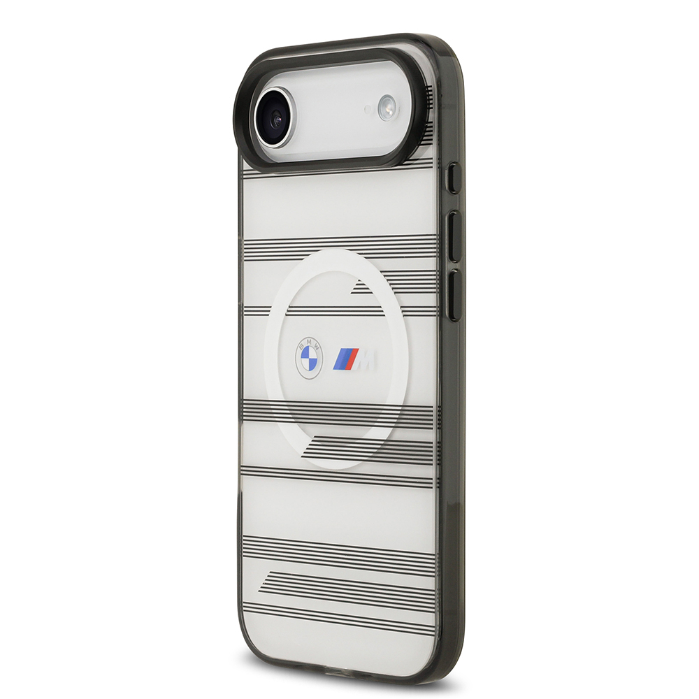 Apple iPhone 17 Air Case BMW Original Licensed M-Safe Charging Feature Metal Camera Button Horizontal Stripe M Design Cover - 4