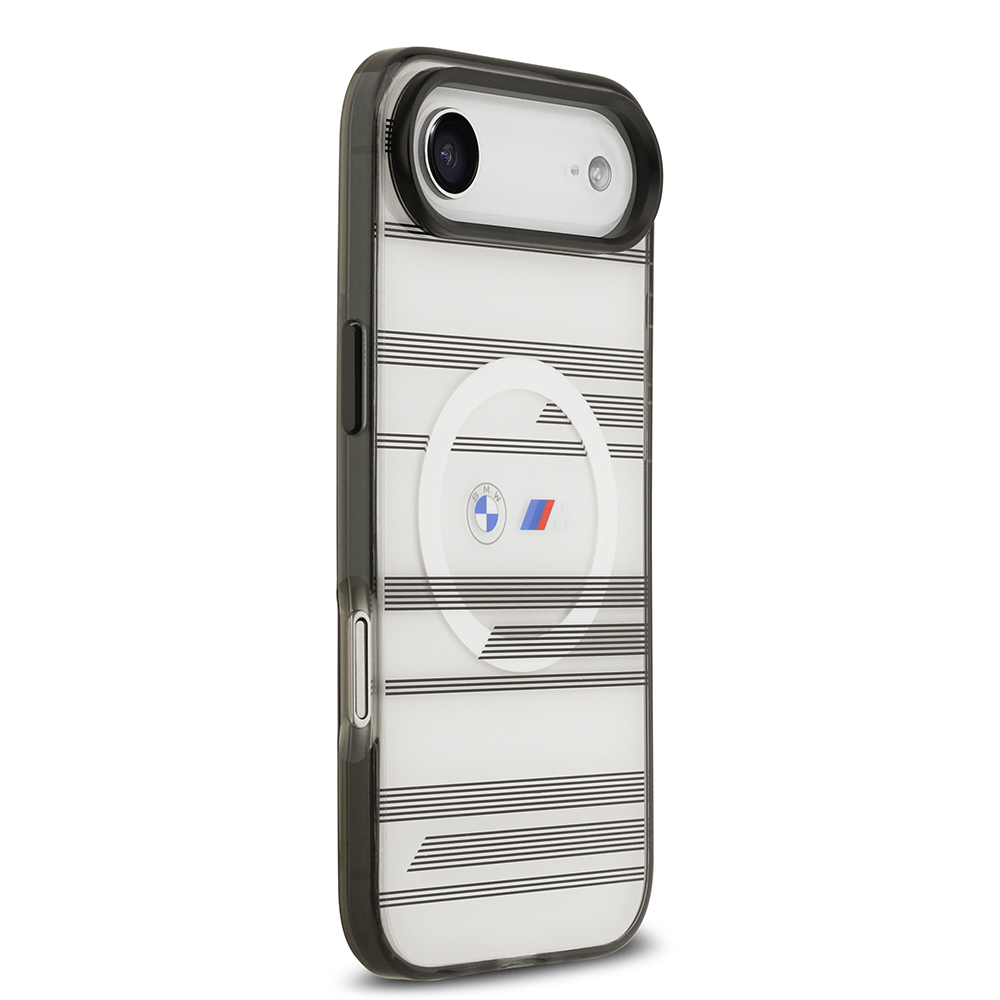 Apple iPhone 17 Air Case BMW Original Licensed M-Safe Charging Feature Metal Camera Button Horizontal Stripe M Design Cover - 6