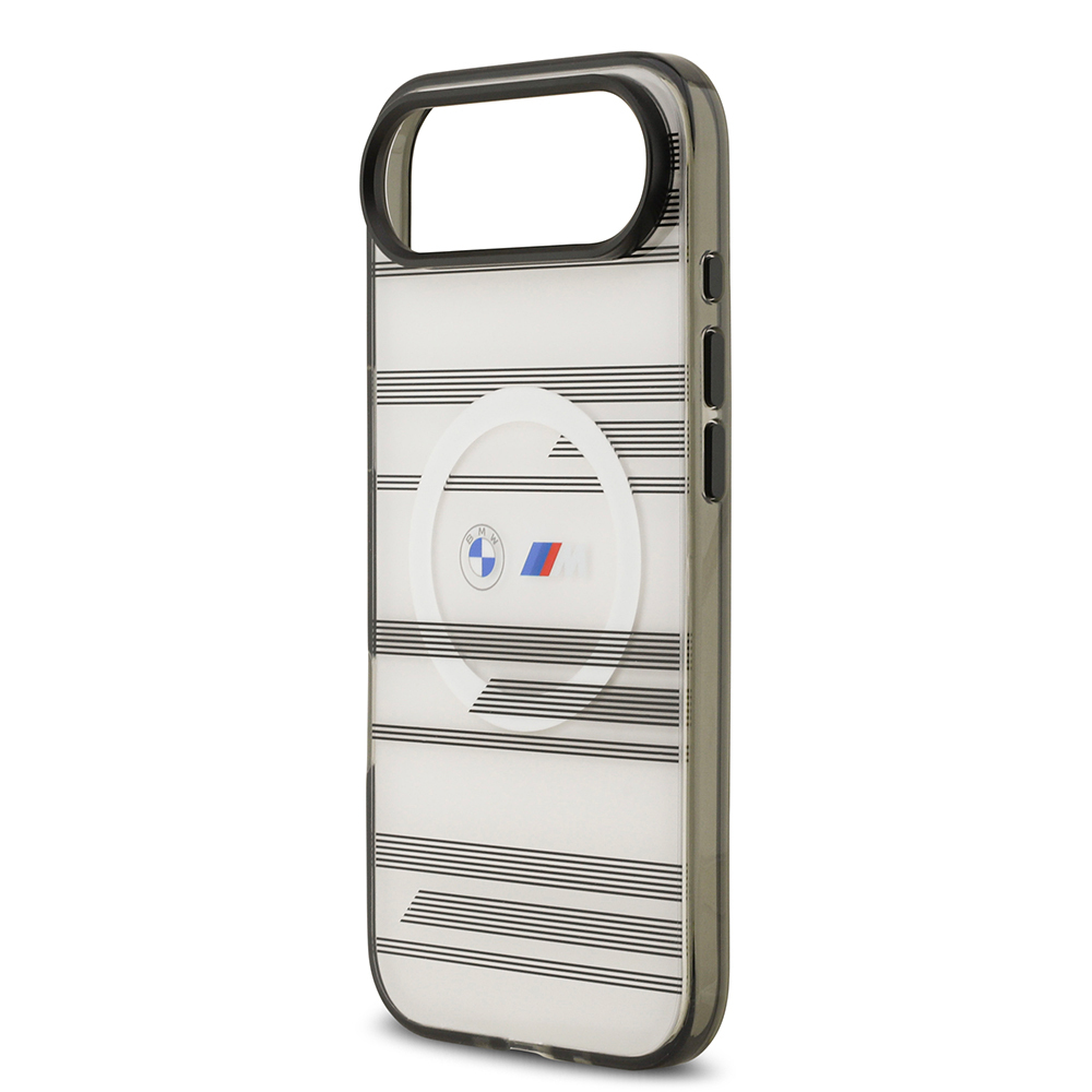 Apple iPhone 17 Air Case BMW Original Licensed M-Safe Charging Feature Metal Camera Button Horizontal Stripe M Design Cover - 7