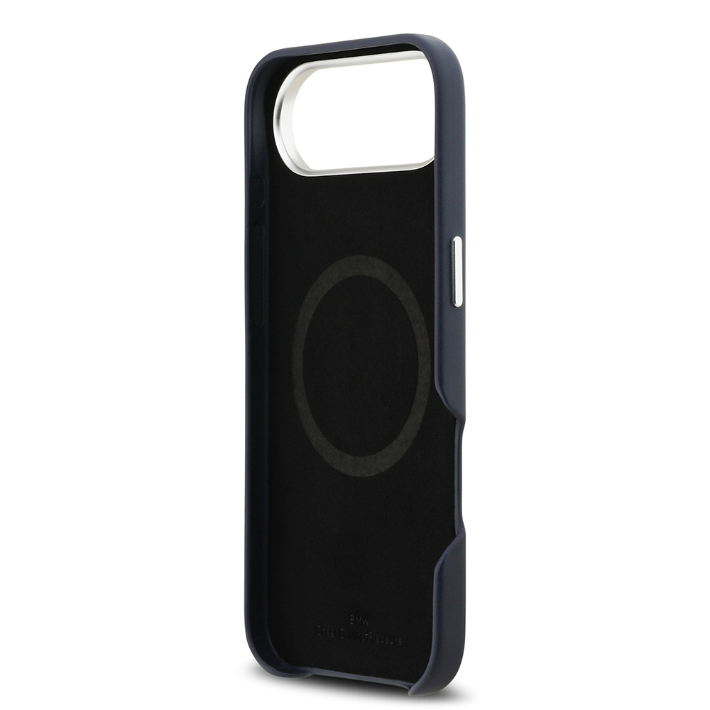 Apple iPhone 17 Air Case BMW Original Licensed M-Safe Charging Feature Metal Logo Full Cover Leather Cover - 9