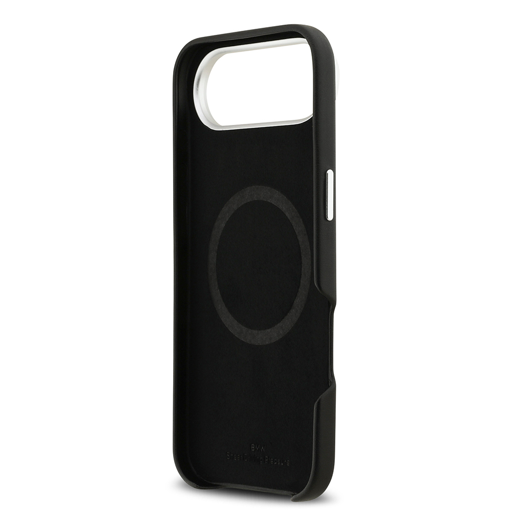 Apple iPhone 17 Air Case BMW Original Licensed M-Safe Charging Feature Metal Logo Full Cover Leather Cover - 16