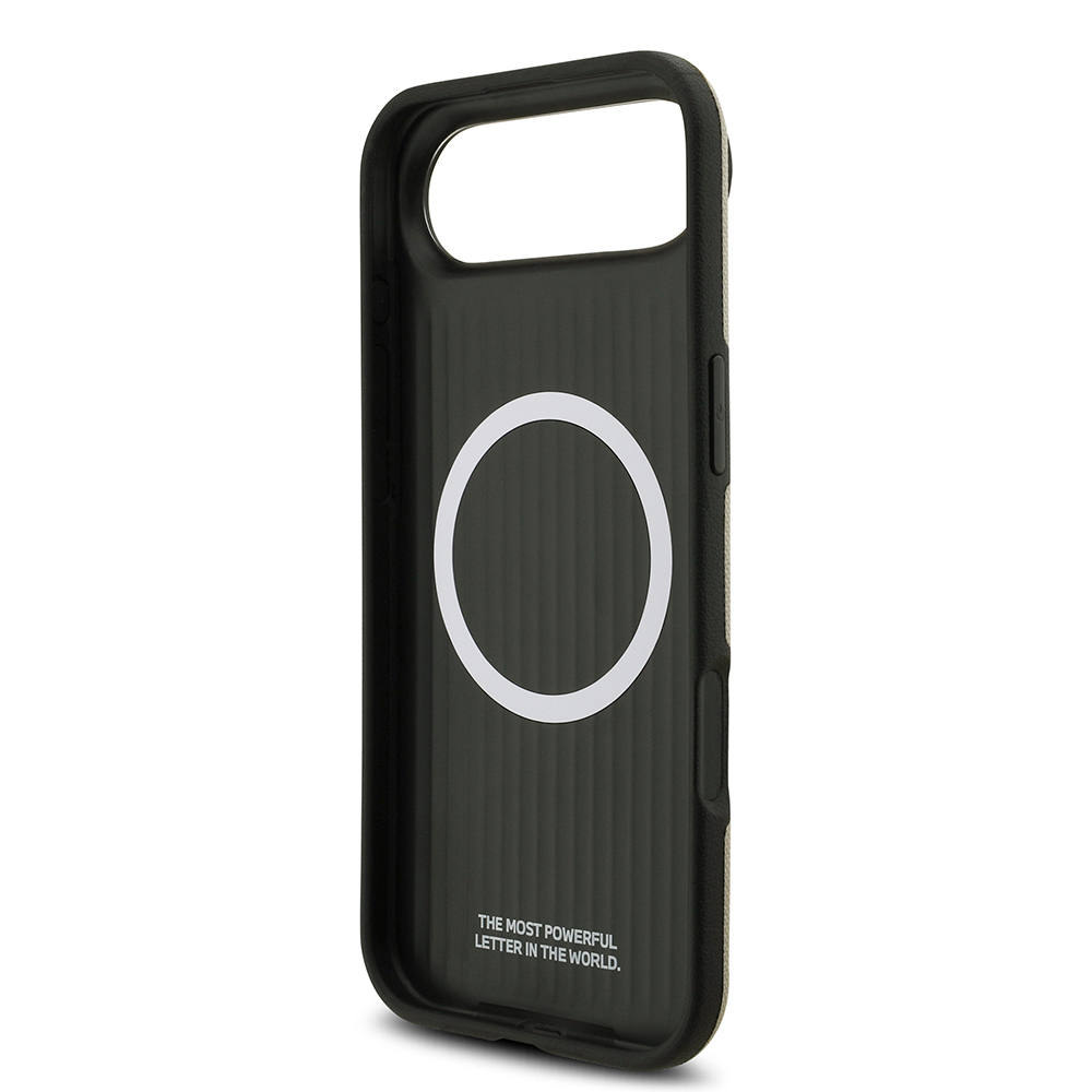 Apple iPhone 17 Air Case BMW Original Licensed M-Safe Charging Feature Metal Logo Perforated M Design Leather Cover - 18