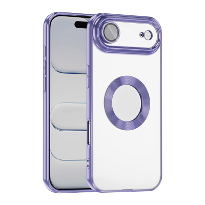 Apple iPhone 17 Air Case Camera Protection Logo Showing Zore Omega Cover Lila